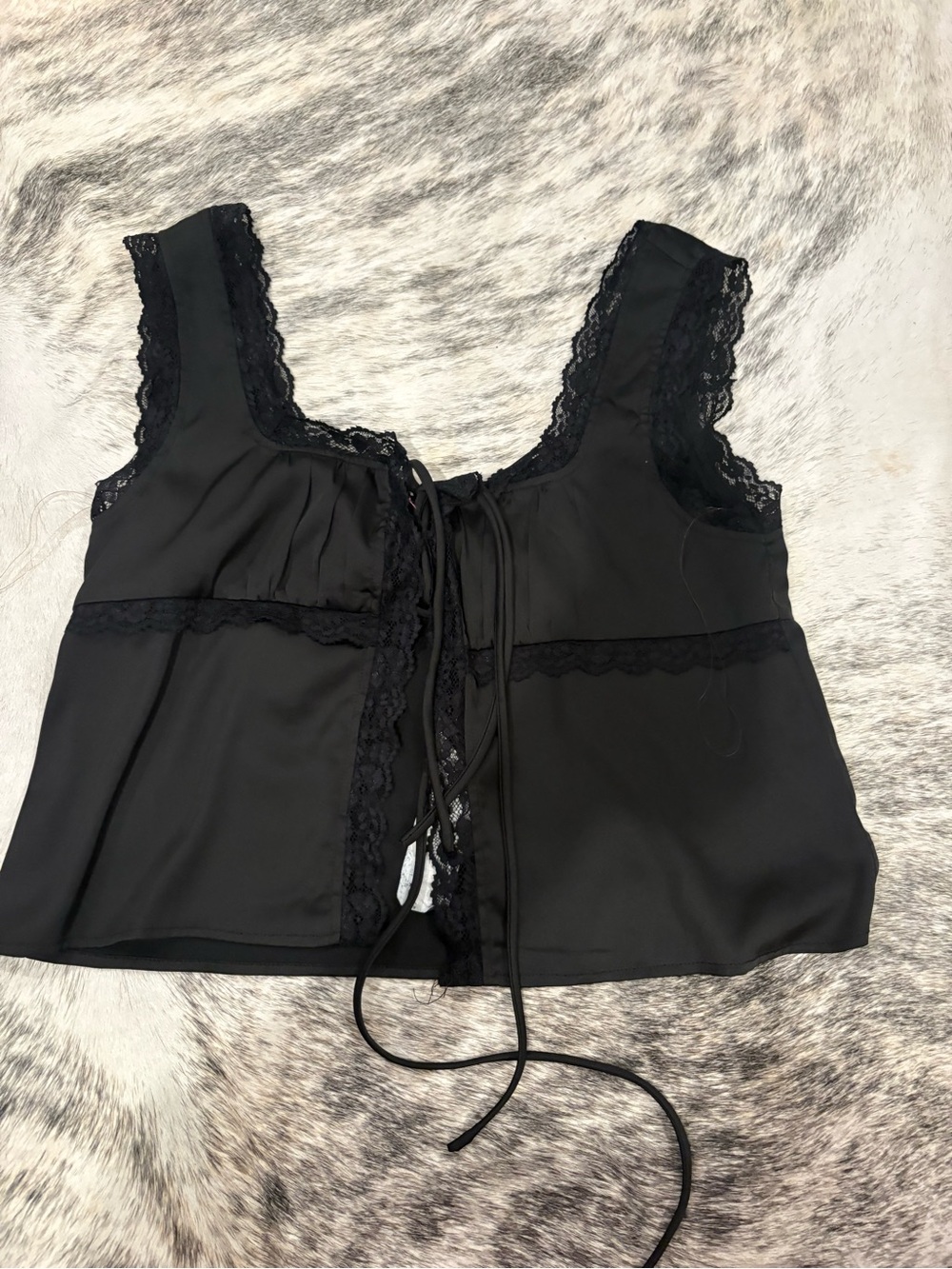 Fashion Nova Black Lace-Trim Camisole